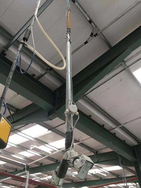 overhead electric and vacuum inlet in factory