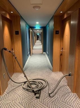 Beam Vacuum hose in Hyatt Centric Hotel hallway