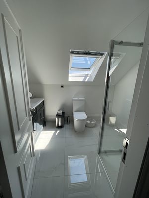 White and silver bathroom