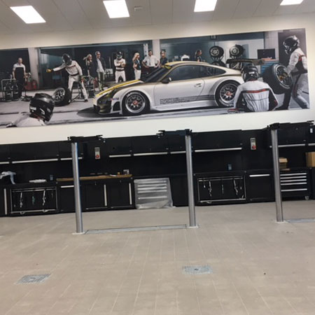 Beam vacuum points installed in Porsche servicing bays