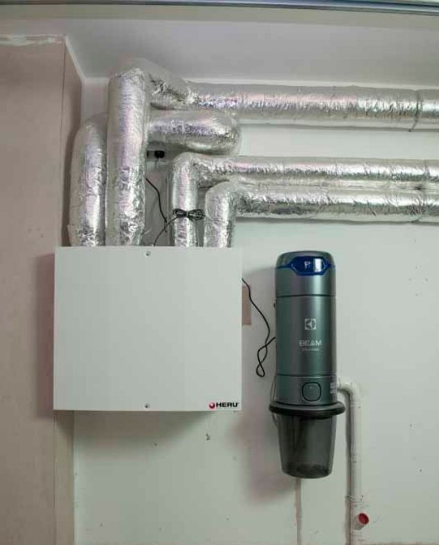 Beam Central Vacuum and Mechanical Ventilation unit on wall
